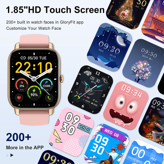 Nerunsa Smart Watch, 1.85" Smartwatch for IP68 Waterproof, 110+ Sport Modes, Fitness Activity Tracker, Heart Rate Sleep Monitor