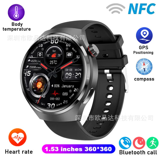New sports GT4PRO round screen smart Monitor watch Bluetooth call protective sports smart NFC watch voice assistant