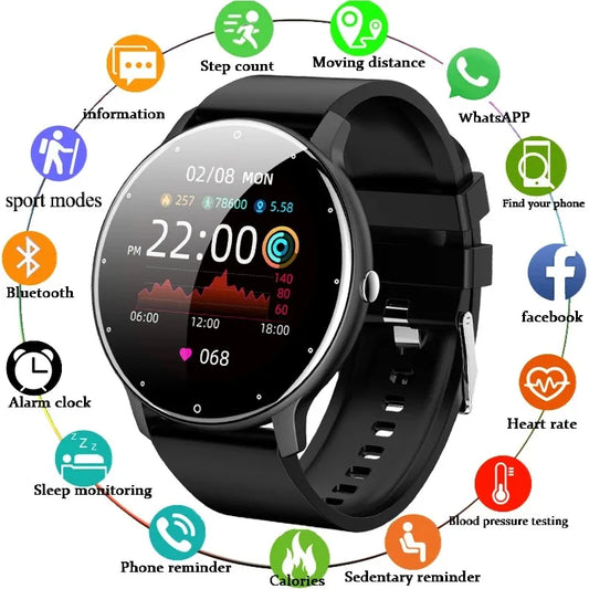 LIGE montre intelligente hommes femmes plein écran tactile Sport Fitness montre homme IP67 étanche Bluetooth pour Android IOS Smartwatch hommes