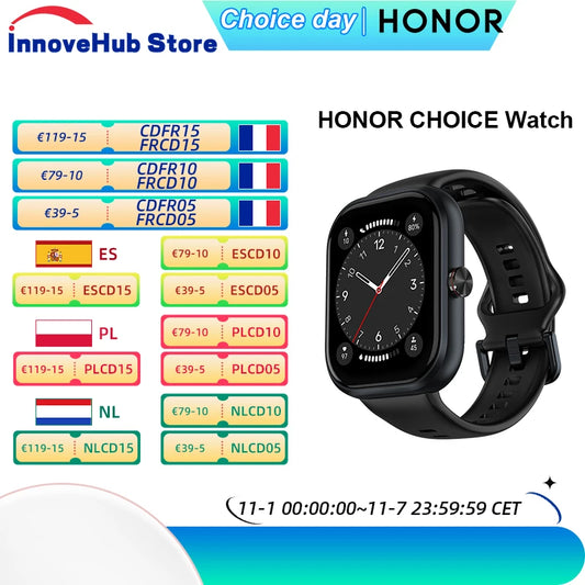 Version mondiale HONOR CHOICE montre 1.95 "AMOLED affichage toute la journée surveillance de la santé Smartwatch HONOR CHOICE Haylou montre