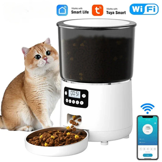 Tuya – mangeoire intelligente WiFi 4L pour animaux de compagnie, distributeur automatique de nourriture pour chats et chiens de petite et moyenne taille, alimentation à distance intelligente
